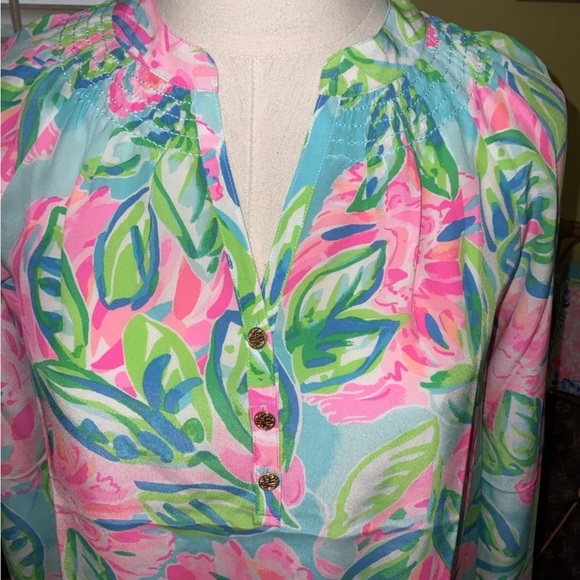 Lilly Pulitzer NWT Elsa Silk Top Totally Blossom Size XXS - Picture 3 of 10